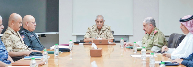 <p>Bahrain Defence Force (BDF) Chief of Staff Lieutenant General Theyab bin Saqr Al Nuaimi chaired a meeting of the Joint Security Committee yesterday.</p>
<p>The officials reviewed mechanisms to enhance co-operation and integration among Bahrain&rsquo;s military and security entities, with the aim of strengthening field co-ordination and joint operations.</p>
<p>Discussions also focused on supporting efforts to reinforce security and stability and improving co-ordination and response capabilities to safeguard the kingdom, its citizens and residents.</p>
<p>Public Security chief Lieutenant General Tariq Al Hassan, National Guard director of staff Lieutenant General Shaikh Abdulaziz bin Saud Al Khalifa, and a number of senior officers and officials from relevant entities attended the meeting.</p>